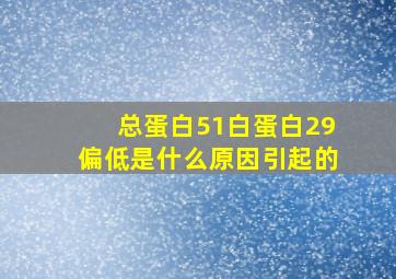 总蛋白51白蛋白29偏低是什么原因引起的