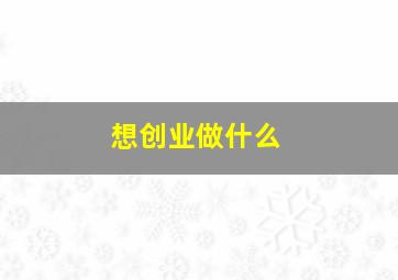 想创业做什么