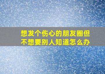 想发个伤心的朋友圈但不想要别人知道怎么办