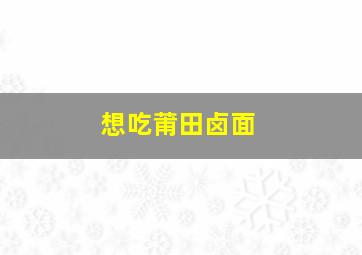 想吃莆田卤面