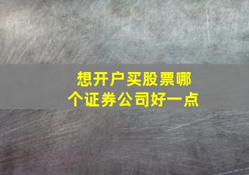 想开户买股票哪个证券公司好一点