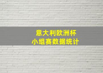 意大利欧洲杯小组赛数据统计