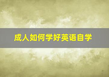 成人如何学好英语自学