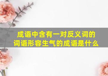 成语中含有一对反义词的词语形容生气的成语是什么