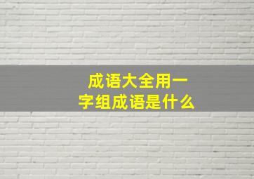 成语大全用一字组成语是什么