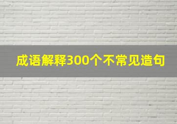 成语解释300个不常见造句