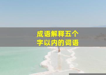 成语解释五个字以内的词语