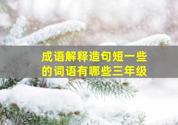 成语解释造句短一些的词语有哪些三年级