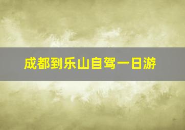 成都到乐山自驾一日游