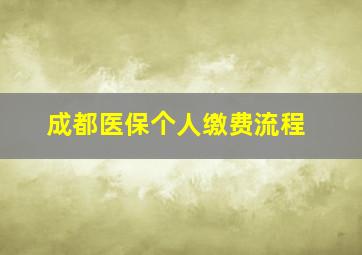 成都医保个人缴费流程