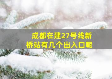 成都在建27号线新桥站有几个出入口呢