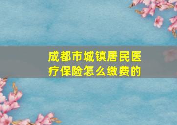 成都市城镇居民医疗保险怎么缴费的