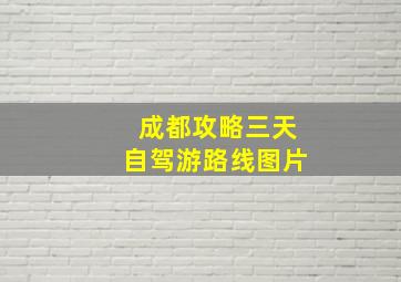 成都攻略三天自驾游路线图片