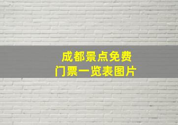 成都景点免费门票一览表图片