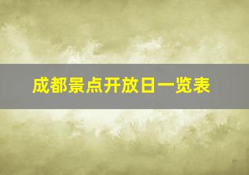 成都景点开放日一览表