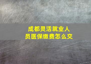 成都灵活就业人员医保缴费怎么交