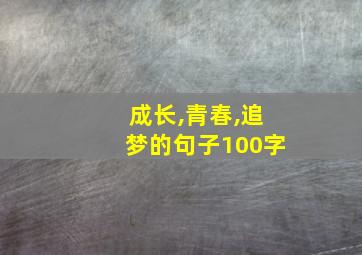 成长,青春,追梦的句子100字