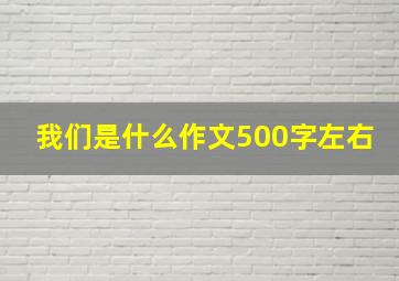 我们是什么作文500字左右