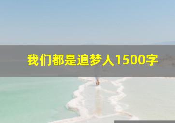 我们都是追梦人1500字