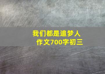 我们都是追梦人作文700字初三