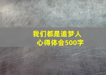 我们都是追梦人心得体会500字