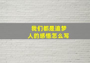 我们都是追梦人的感悟怎么写