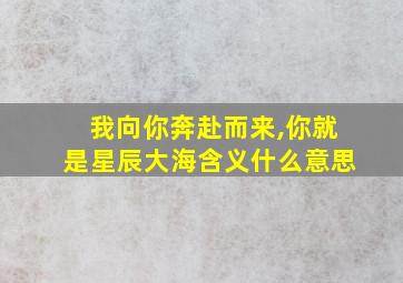 我向你奔赴而来,你就是星辰大海含义什么意思