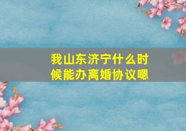 我山东济宁什么时候能办离婚协议嗯