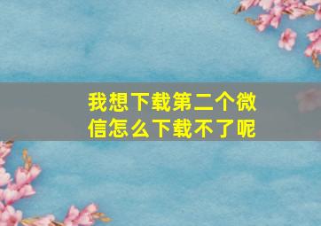 我想下载第二个微信怎么下载不了呢