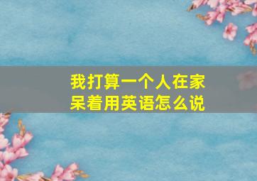 我打算一个人在家呆着用英语怎么说