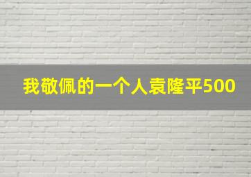 我敬佩的一个人袁隆平500