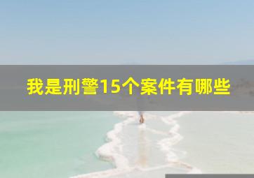 我是刑警15个案件有哪些