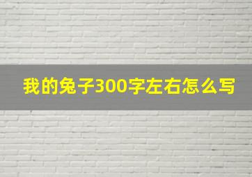 我的兔子300字左右怎么写