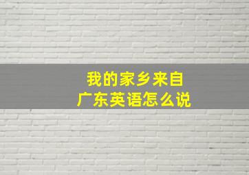 我的家乡来自广东英语怎么说