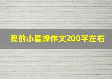 我的小蜜蜂作文200字左右