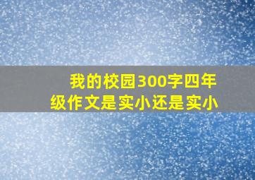 我的校园300字四年级作文是实小还是实小