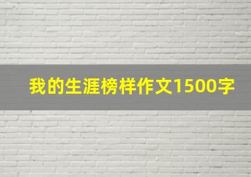 我的生涯榜样作文1500字