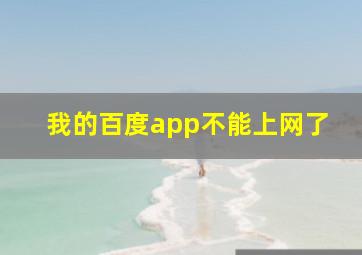 我的百度app不能上网了