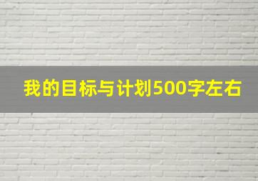 我的目标与计划500字左右