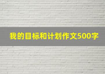 我的目标和计划作文500字