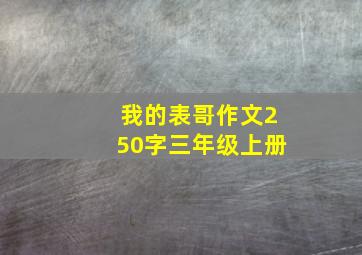 我的表哥作文250字三年级上册