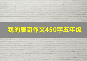 我的表哥作文450字五年级