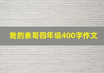 我的表哥四年级400字作文