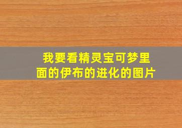 我要看精灵宝可梦里面的伊布的进化的图片