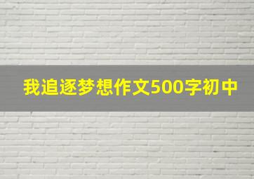 我追逐梦想作文500字初中