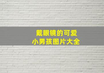 戴眼镜的可爱小男孩图片大全