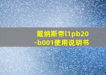 戴纳斯帝l1pb20-b001使用说明书