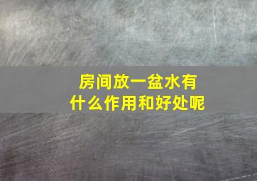 房间放一盆水有什么作用和好处呢