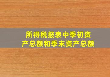 所得税报表中季初资产总额和季末资产总额