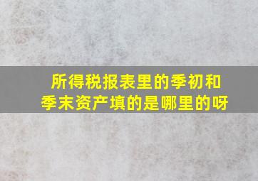 所得税报表里的季初和季末资产填的是哪里的呀